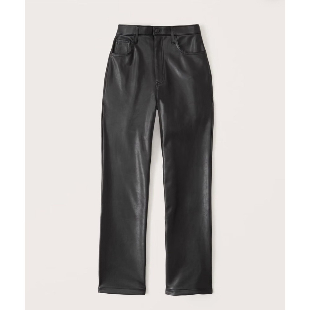 Abercrombie & Fitch Curve Love Vegan Leather 90's Straight Pant Size 37